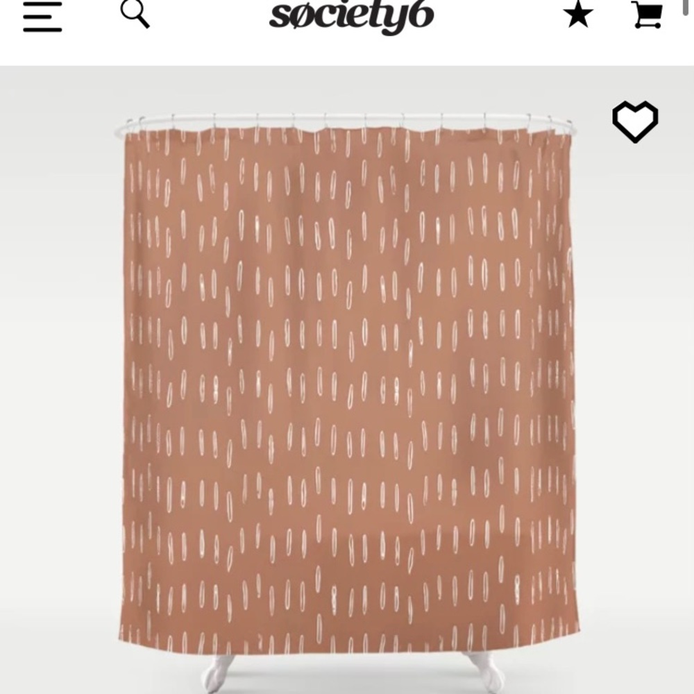 NWT Society6 Terracotta Shower Curtain